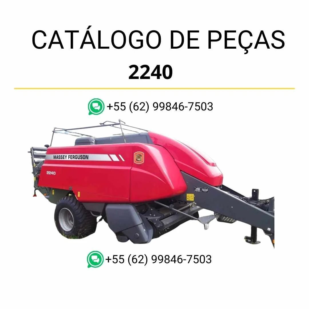 Catálogo de peças Massey Ferguson 2240 enfardadeira em PDF com diagramas ilustrados e identificação completa dos componentes.