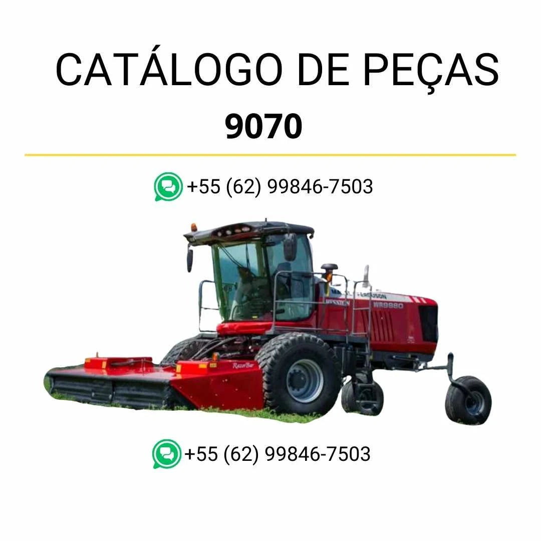 Catálogo de peças PDF Massey Ferguson 9070 Plataforma Rotativa com vistas técnicas e componentes identificados para suporte de manutenção