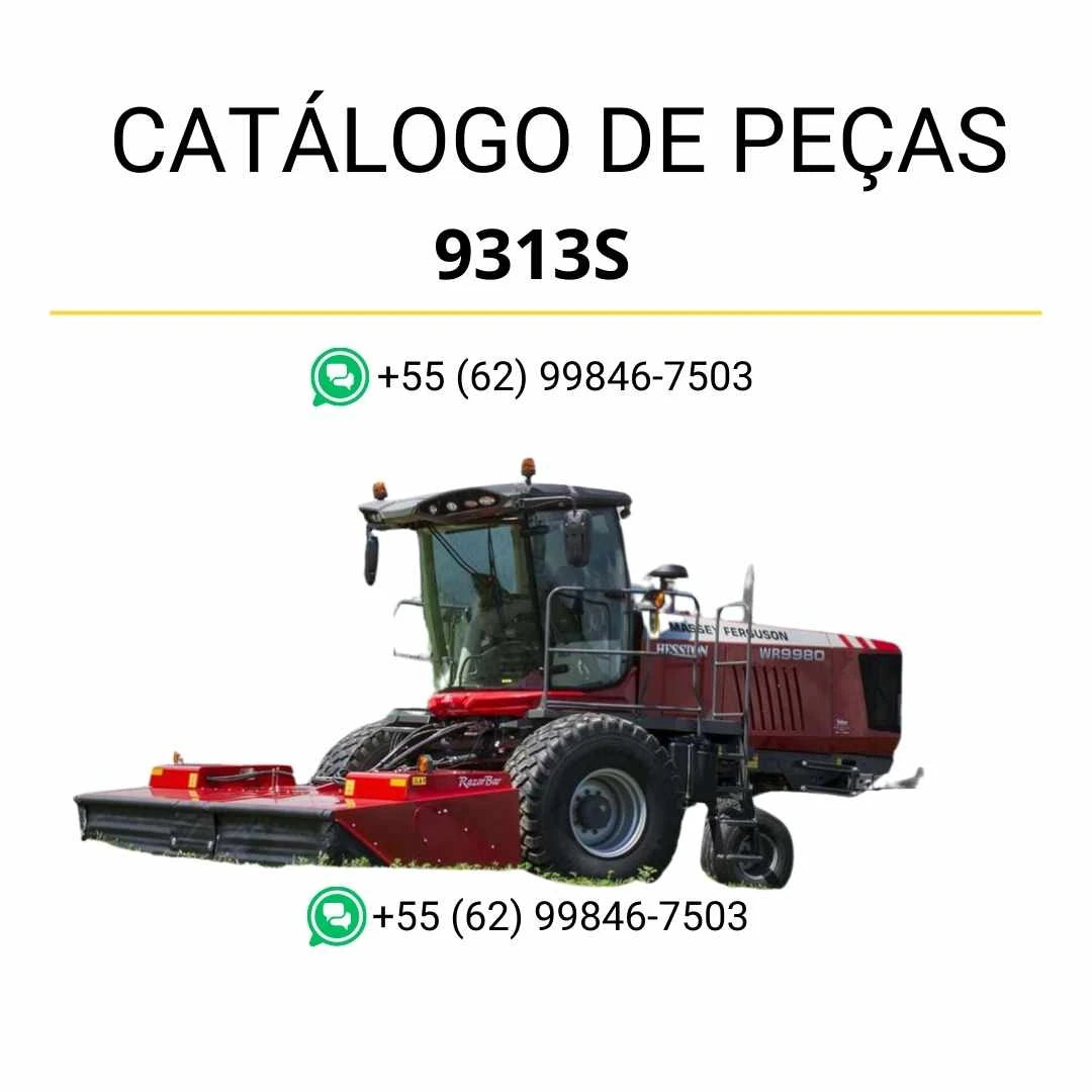 Catálogo de peças Massey Ferguson 9313S em PDF, com diagramas e identificação completa dos componentes da plataforma rotativa
