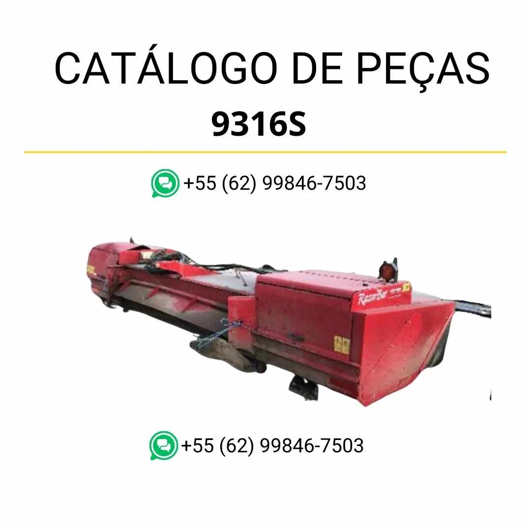 Catálogo de peças Massey Ferguson 9316S em PDF, com diagramas ilustrados e identificação completa dos componentes da plataforma rotativa