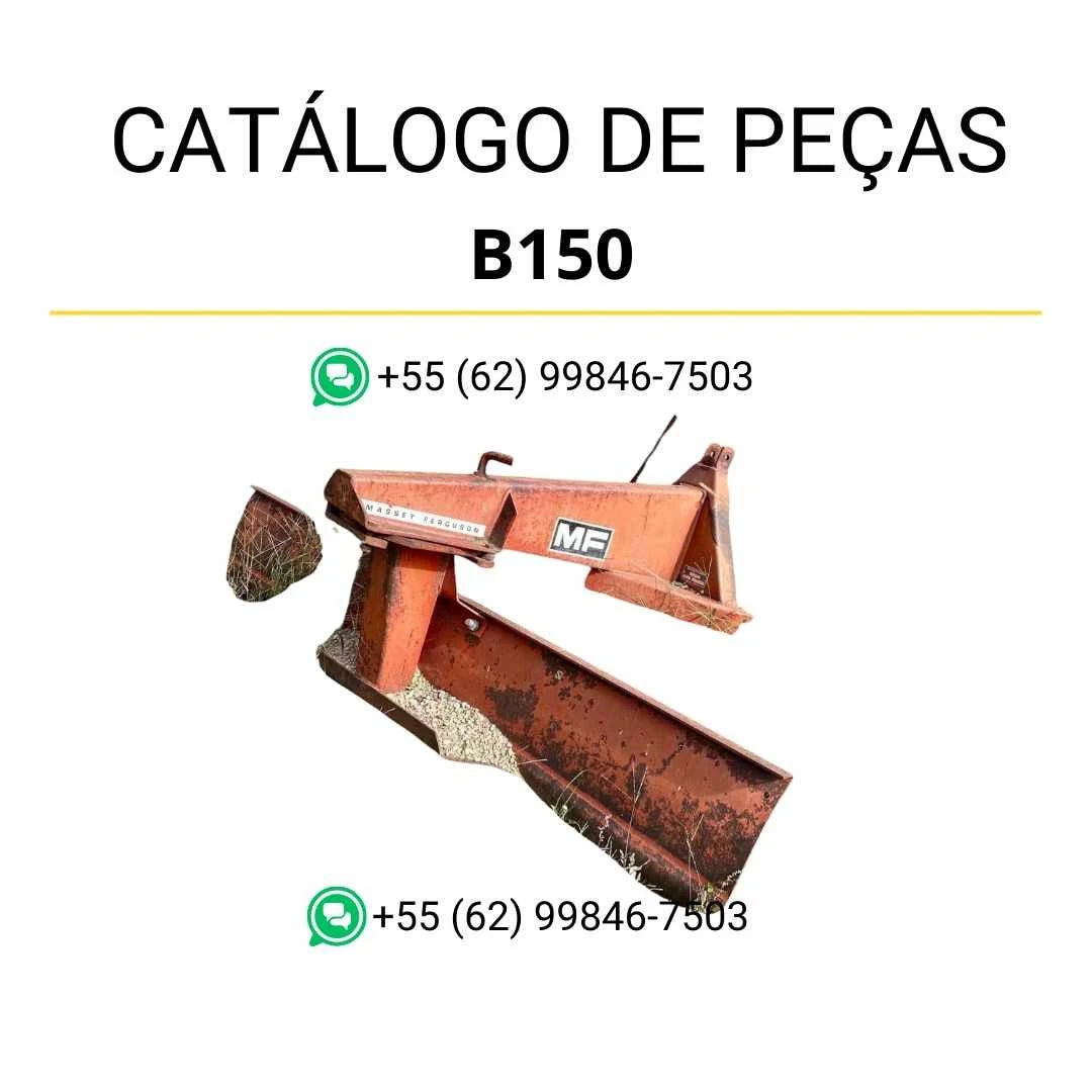 Catálogo de peças Massey Ferguson B150 Blade em PDF, com detalhes ilustrados dos componentes e suporte técnico para manutenção.