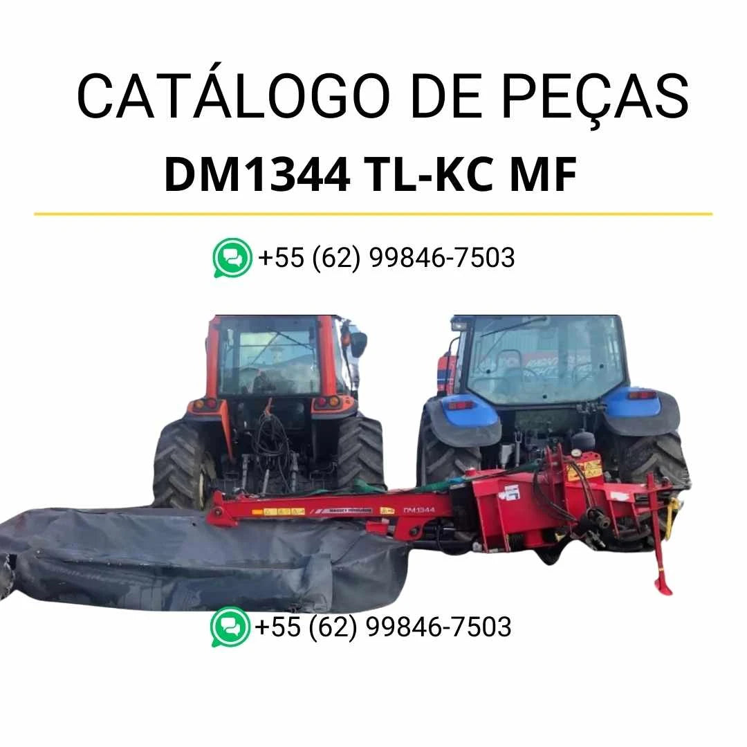 Catálogo de peças Massey Ferguson DM1344 TL-KC MF ALX em PDF, com diagramas detalhados e identificação completa dos componentes da cortadora