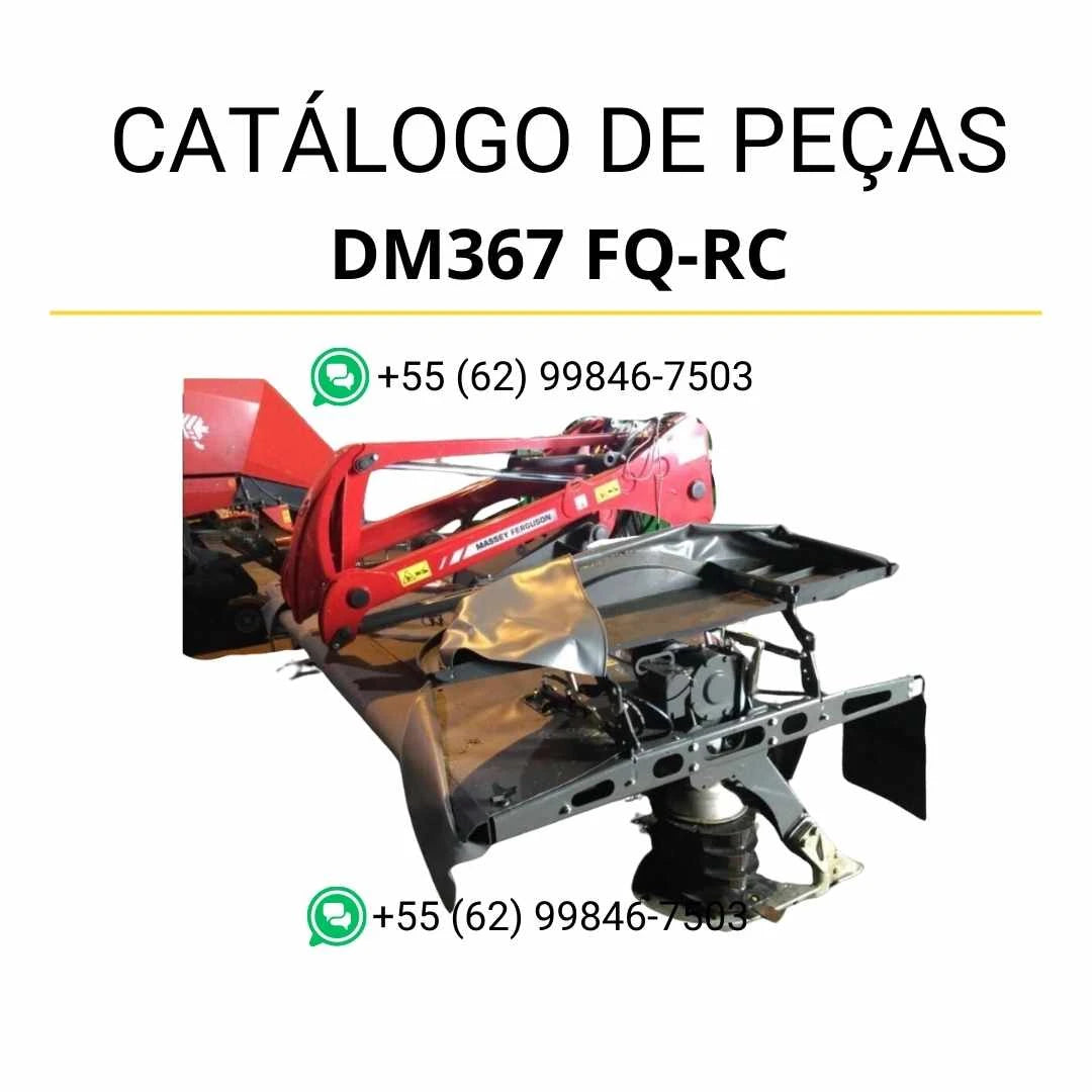 Catálogo de peças Massey Ferguson DM367 FQ-RC MF Cortadora em PDF com ilustrações técnicas e identificação detalhada dos componentes