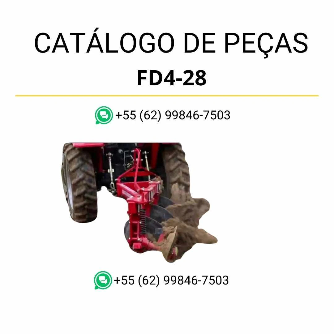 Catálogo de peças Massey Ferguson FD4-28 Arado de Disco em PDF com ilustrações técnicas e identificação completa dos componentes