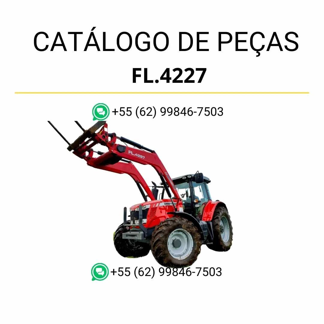 Catálogo de peças Massey Ferguson FL4227 em PDF com vistas explodidas do carregador frontal e identificação completa dos conjuntos
