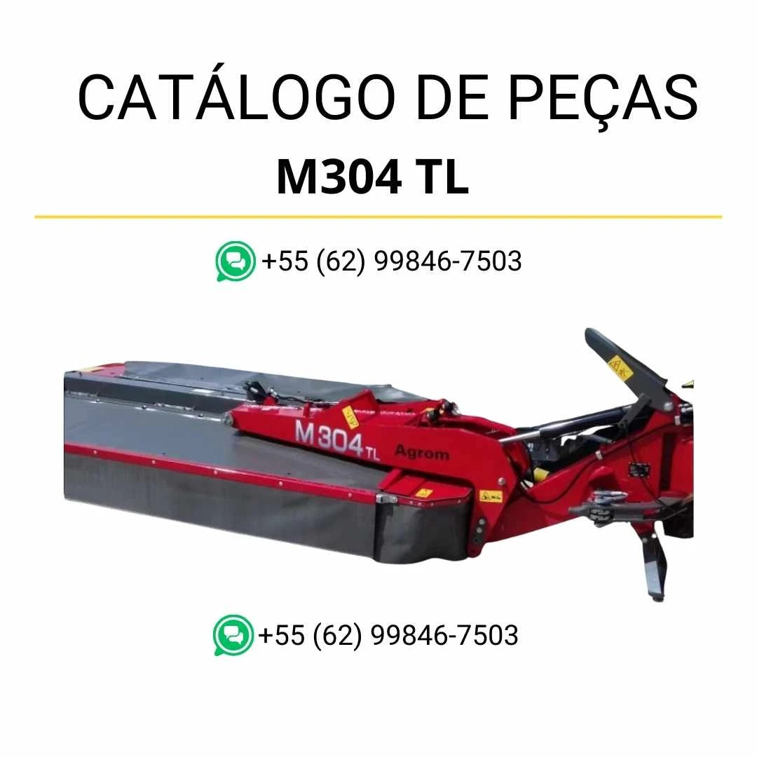 Catálogo de peças Massey Ferguson M304 TL AMD Cortadora em PDF com diagramas ilustrados e identificação detalhada dos componentes