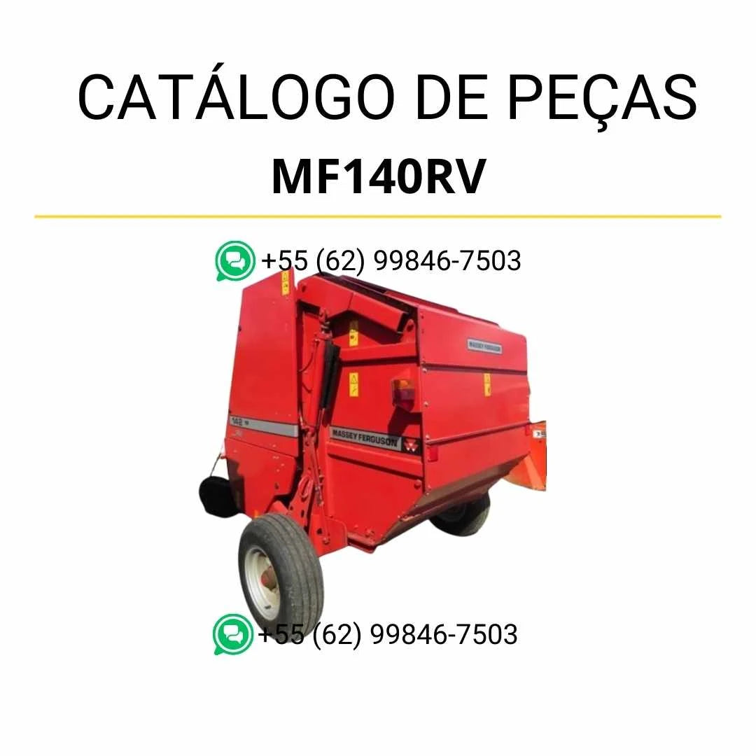 Catálogo de peças Massey Ferguson MF140RV Enfardadeira Redonda em PDF com vistas explodidas e identificação técnica dos componentes