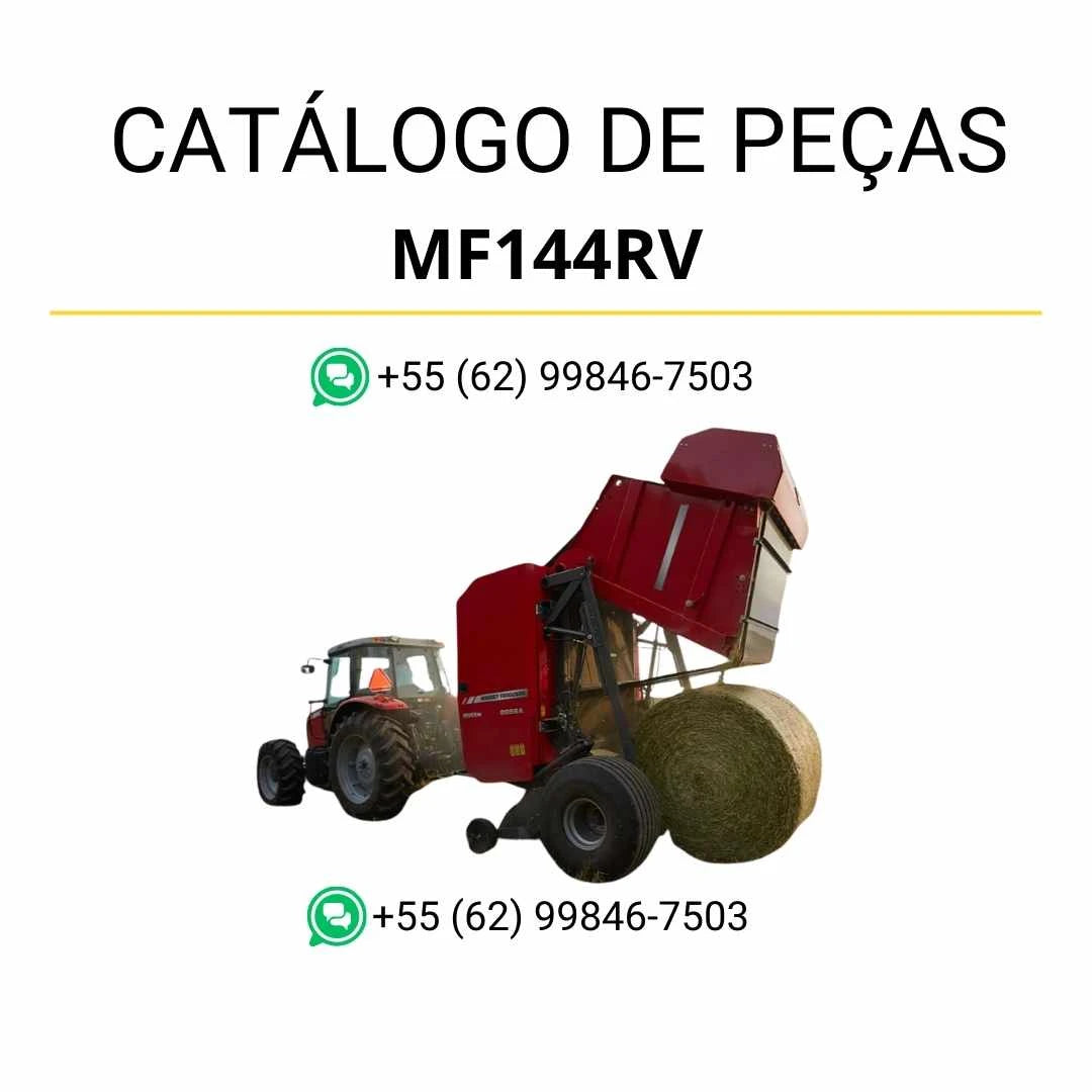 Catálogo de peças Massey Ferguson MF144RV Enfardadeira Redonda em PDF com vistas explodidas e identificação completa dos conjuntos