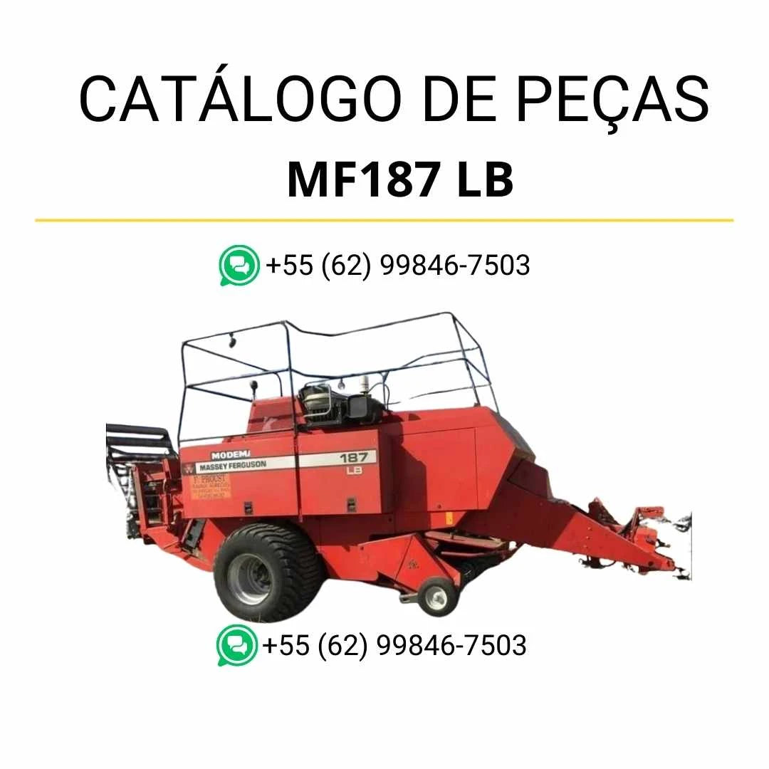 Catálogo de peças Massey Ferguson MF187 LB Enfardadeira Quadrada em PDF com vistas explodidas e identificação técnica dos componentes