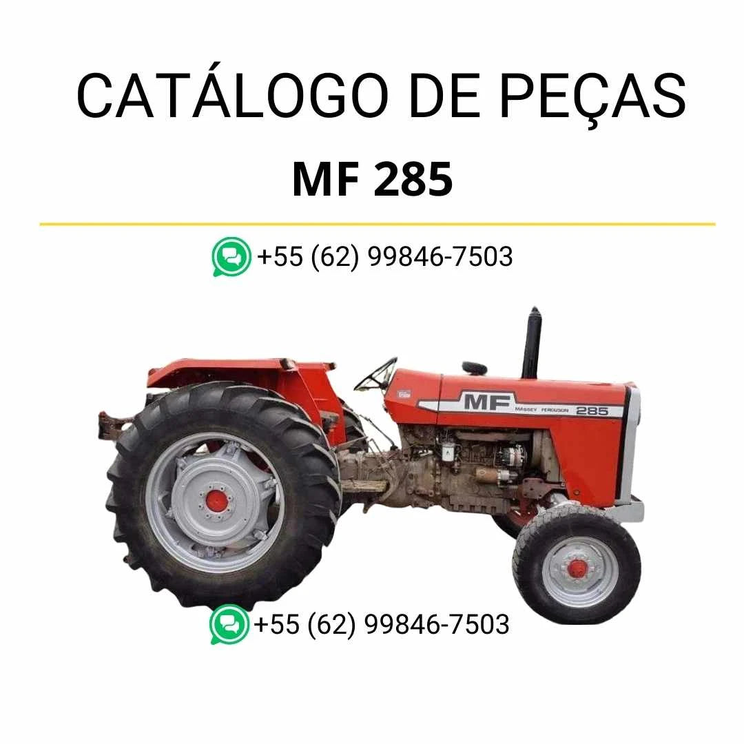 Catálogo de peças Massey Ferguson MF 285 em PDF com ilustrações técnicas detalhadas e identificação completa dos componentes do trator