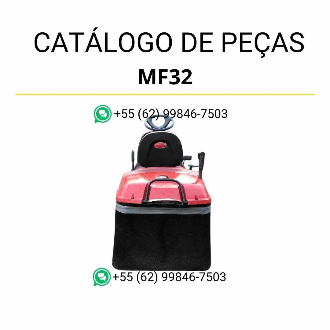 Catálogo de peças Massey Ferguson MF32-16 HL cortador em PDF, com diagramas ilustrados e identificação completa dos componentes mecânicos.