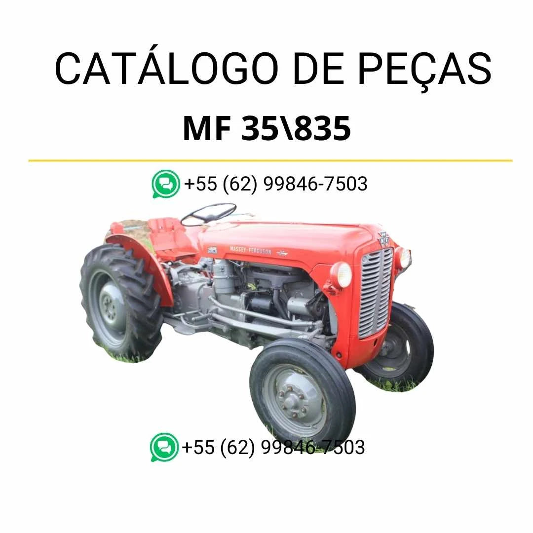 Catálogo de peças Massey Ferguson MF 35 e 835 em PDF com vistas explodidas e identificação completa dos componentes do trator
