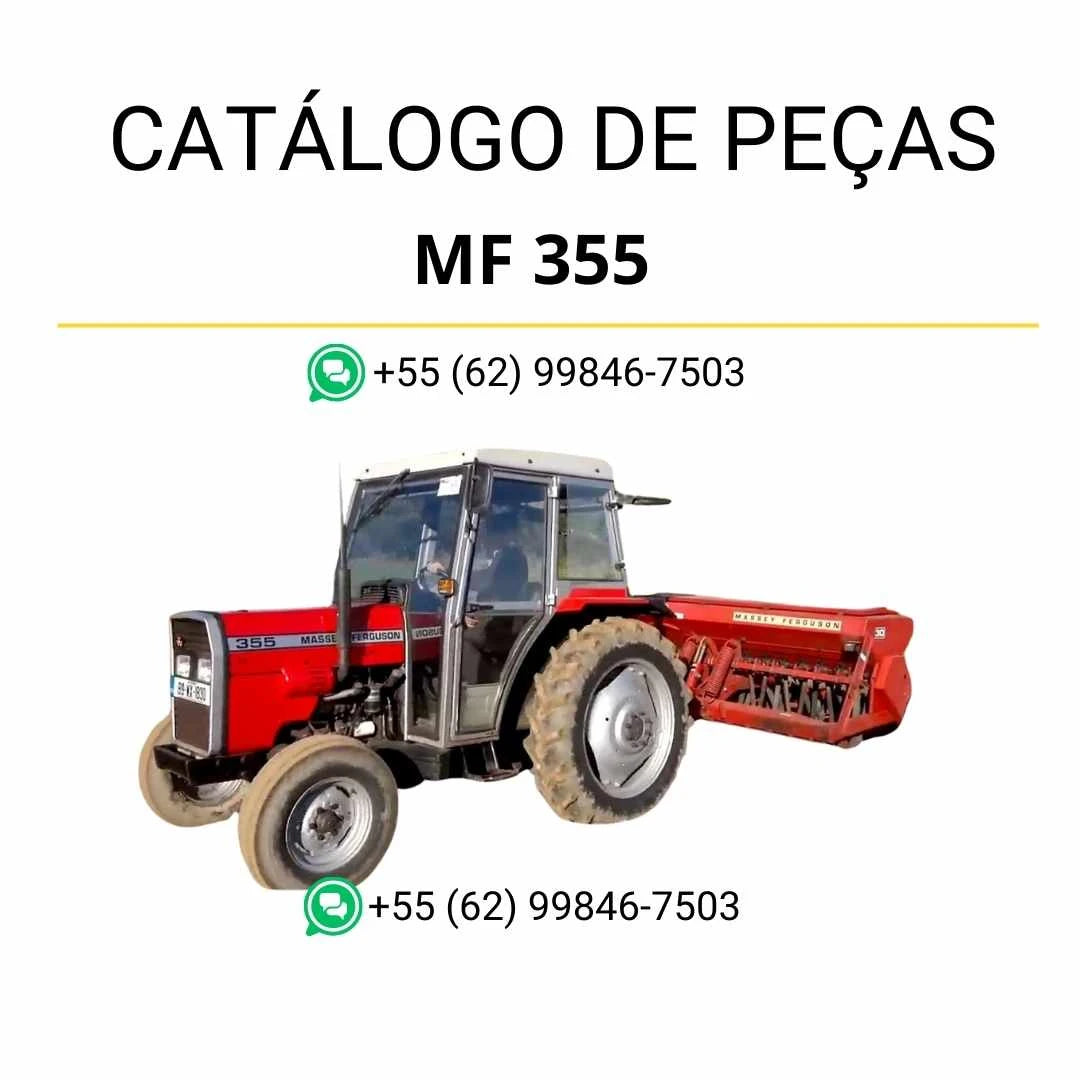 Catálogo de peças Massey Ferguson MF 355 em PDF com diagramas técnicos e identificação completa dos componentes do trator