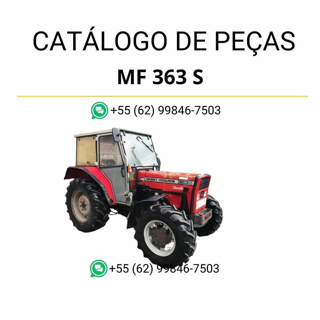 Catálogo de peças Massey Ferguson MF 363 S em PDF com diagramas técnicos e identificação detalhada dos componentes do trator