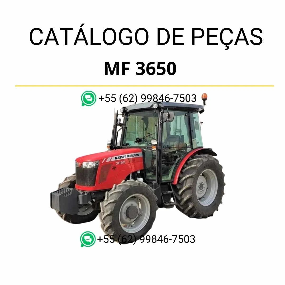 Catálogo de peças Massey Ferguson MF 3650 em PDF com vistas explodidas e identificação completa dos componentes do trator