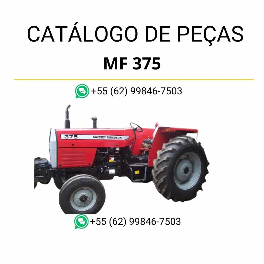 Catálogo de peças Massey Ferguson MF 375 em PDF com diagramas completos e identificação detalhada dos componentes do trator