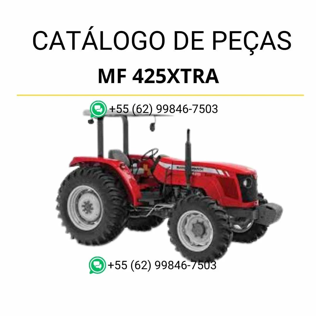 Catálogo de peças Massey Ferguson MF 425 Xtra em PDF, com ilustrações técnicas detalhadas e lista completa de componentes do trator