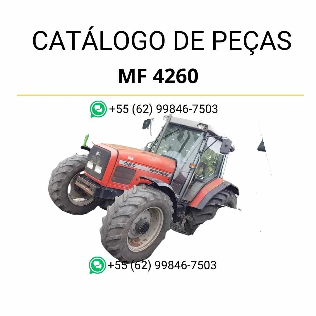 Catálogo de peças Massey Ferguson MF 4260 e 4270 em PDF, com listas de componentes, ilustrações técnicas e identificação completa das peças