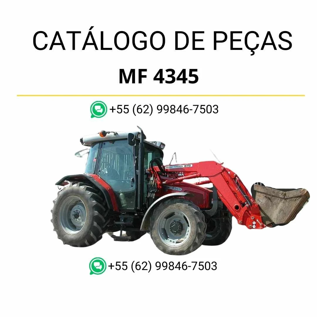Catálogo de peças Massey Ferguson MF 4345 e MF 4355 em PDF, com ilustrações técnicas e lista completa de componentes do trator