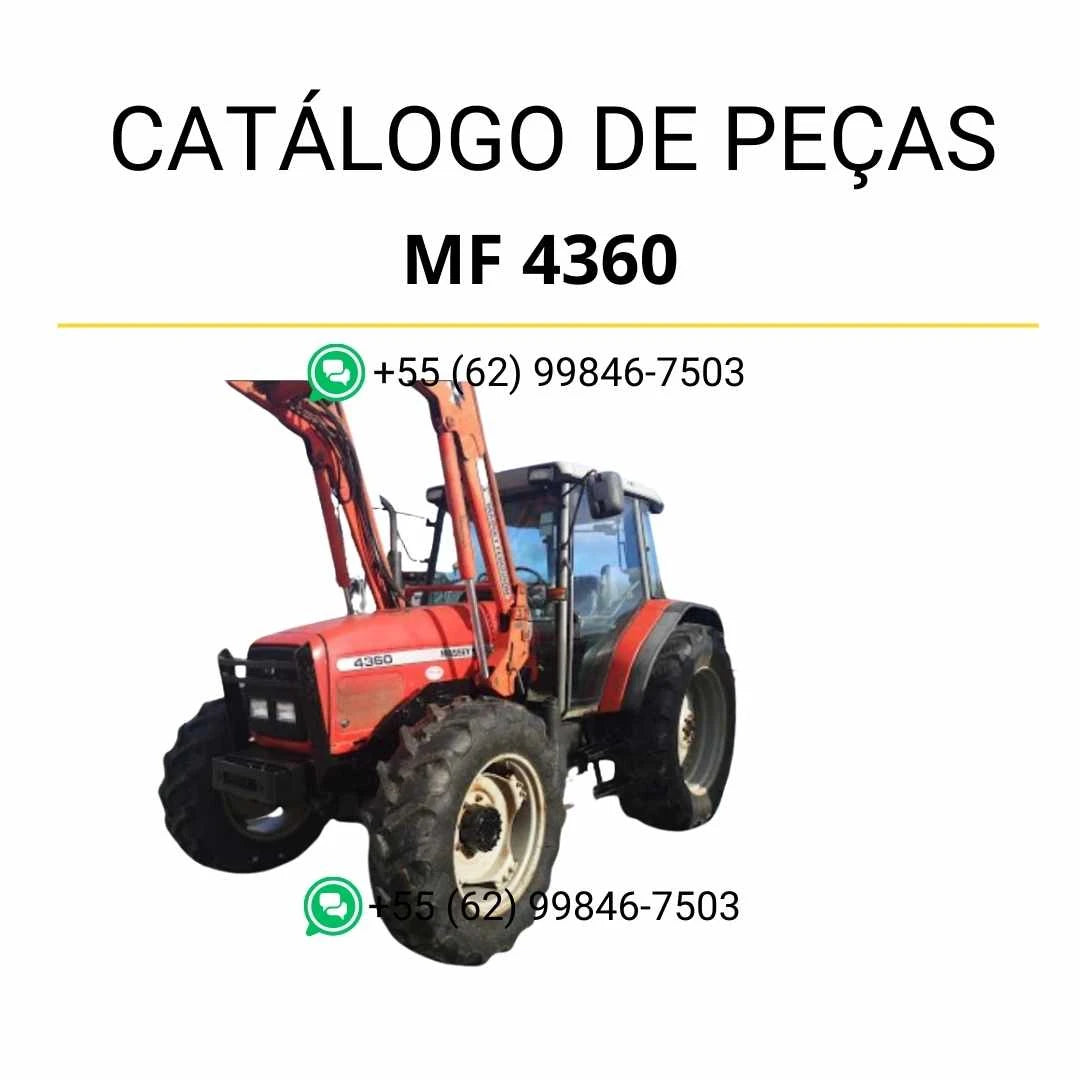 Catálogo de peças Massey Ferguson MF 4360 e MF 4370 em PDF, com ilustrações técnicas detalhadas e lista completa de componentes do trator