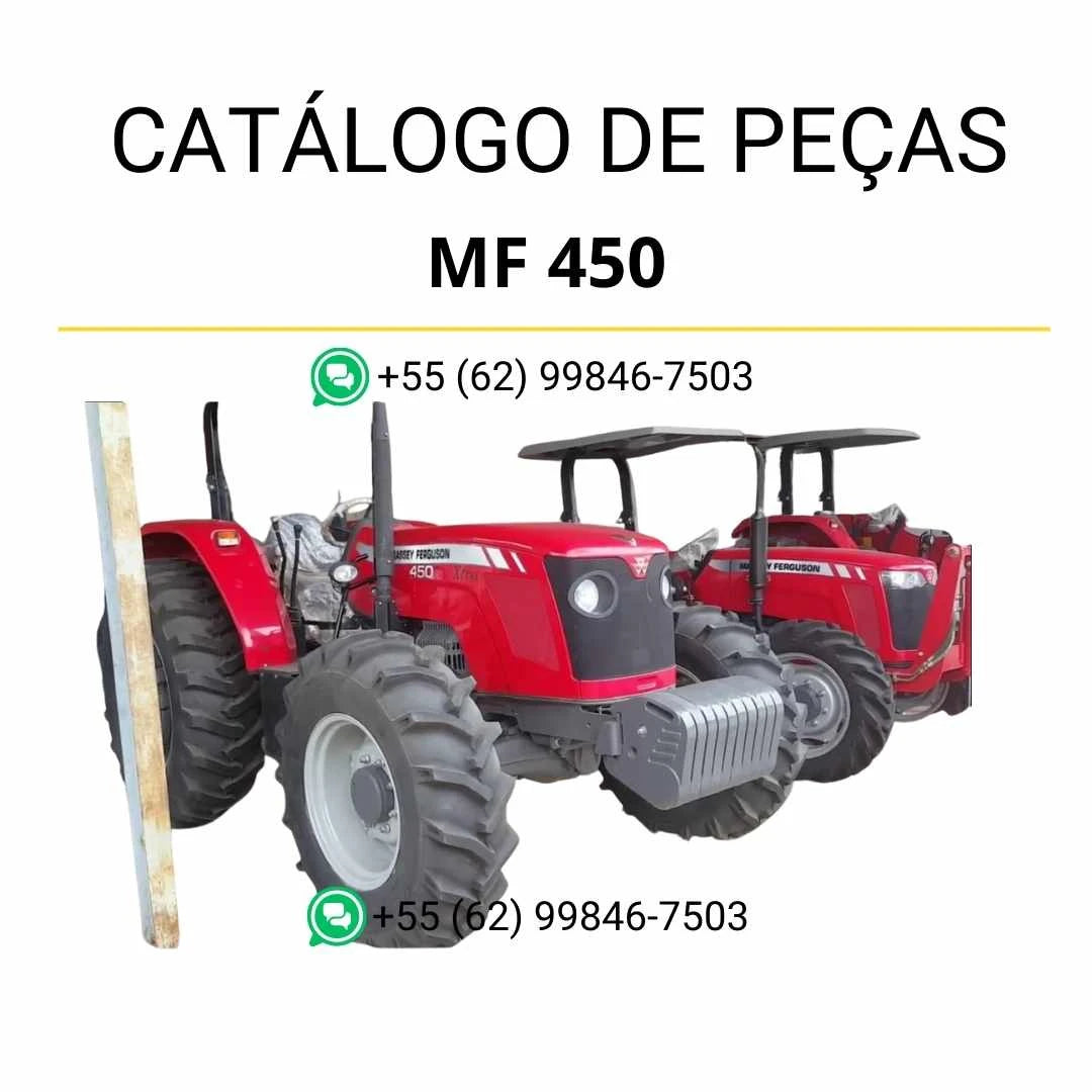 Catálogo de peças Massey Ferguson MF 450 em PDF, com ilustrações detalhadas e identificação completa dos componentes do trator