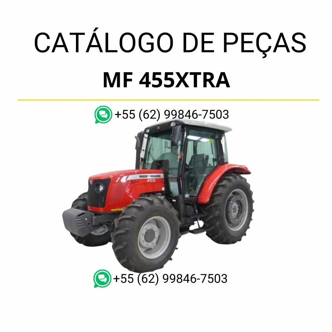 Catálogo de peças Massey Ferguson MF 455 XTRA em PDF, com diagramas técnicos e identificação completa dos componentes do trator