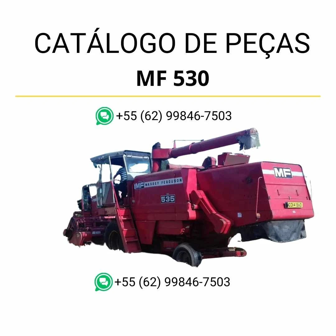 Catálogo de peças Massey Ferguson MF 530 e MF 535 Combines em PDF com ilustrações técnicas e componentes detalhados da colheitadeira
