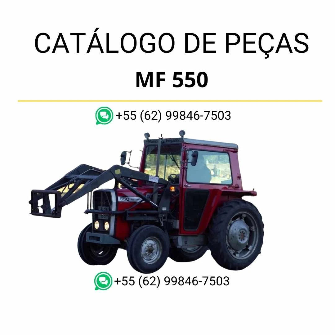 Catálogo de peças Massey Ferguson MF 550 (GB) em PDF, com mais de 400 páginas, trazendo diagramas detalhados e lista completa de componentes originais
