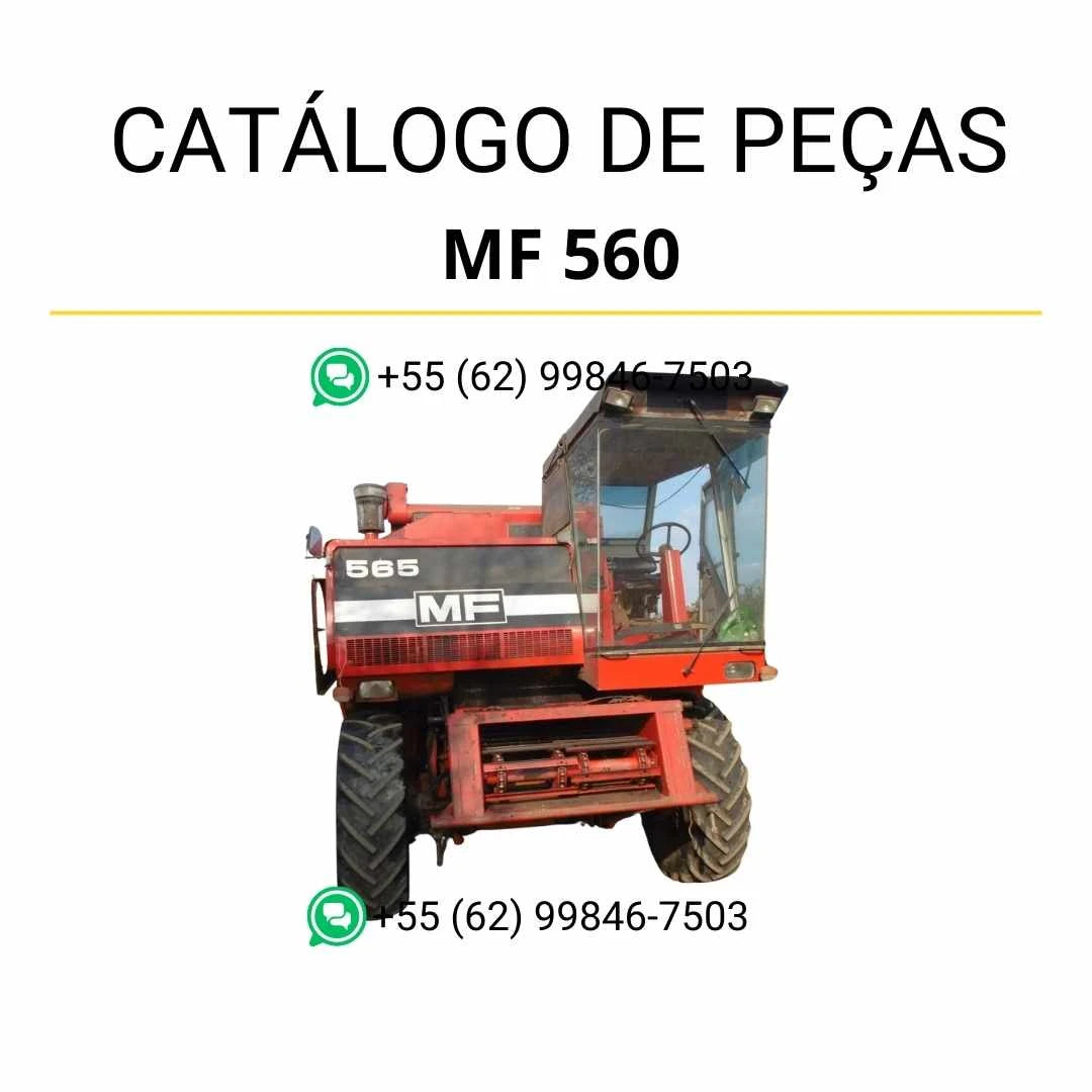 Catálogo de peças Massey Ferguson MF 560 e 565 Combines em PDF com diagramas completos, listas originais e identificação técnica da colheitadeira