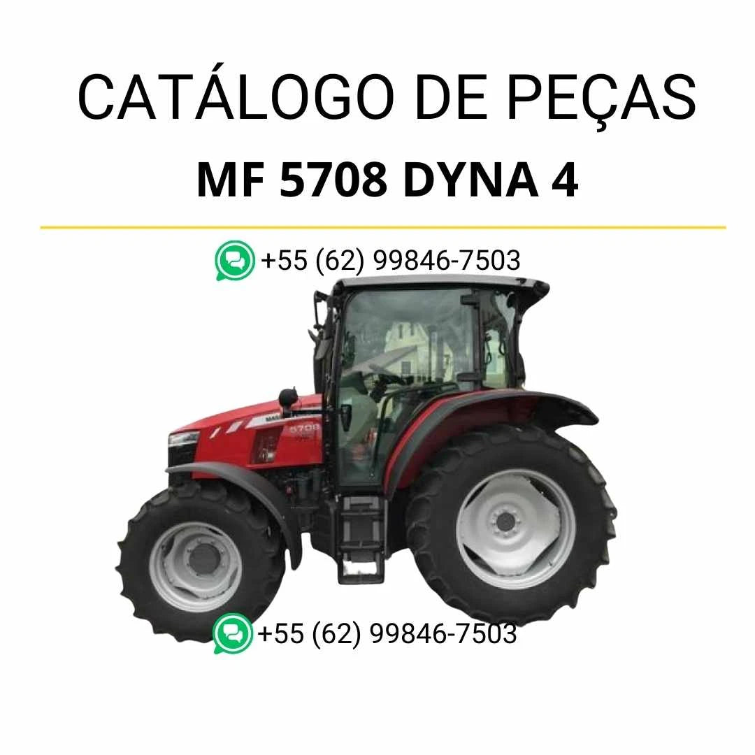 Catálogo de peças Massey Ferguson MF 5708 Dyna 4 em PDF com ilustrações técnicas, lista de componentes e identificação completa para manutenção