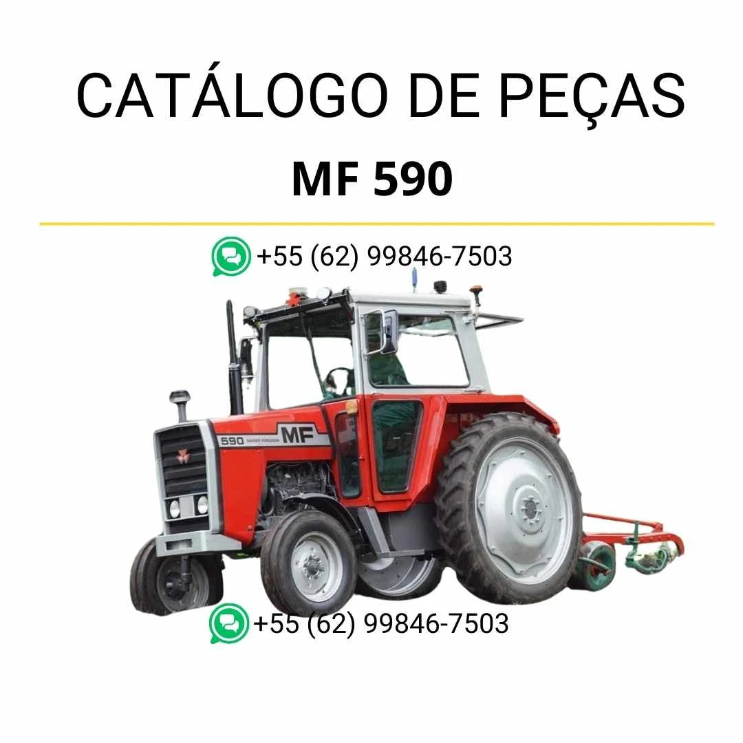 Catálogo de peças Massey Ferguson MF 590 (GB) em PDF, com diagramas técnicos e lista completa de componentes do trator