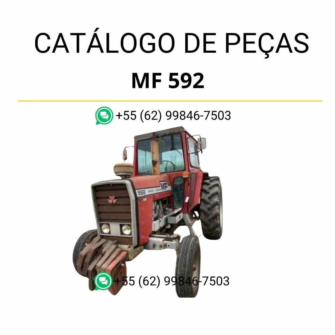 Catálogo de peças Massey Ferguson MF 592 (FR) em PDF, com ilustrações técnicas detalhadas e identificação completa dos componentes do trator