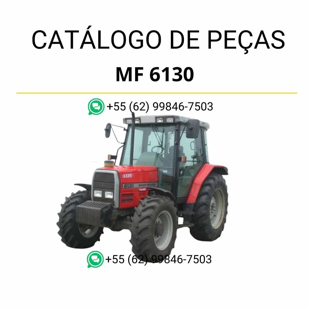 Catálogo de peças Massey Ferguson MF 6130 em PDF, com vistas explodidas e lista completa de componentes originais do trator