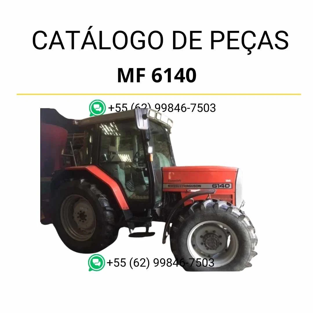 Catálogo de peças Massey Ferguson MF 6140 em PDF, com diagramas detalhados e identificação completa dos componentes do trator