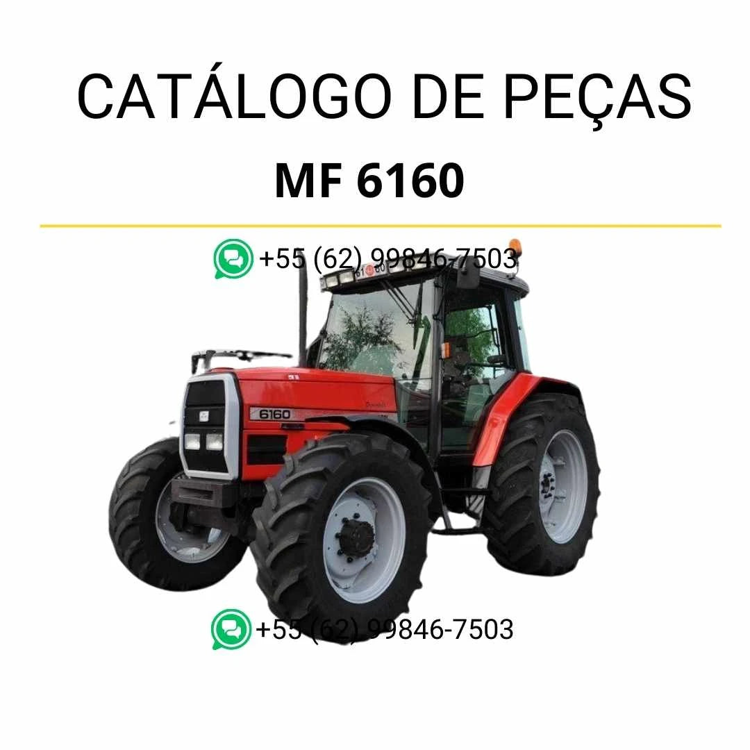 Catálogo de peças Massey Ferguson MF 6160 em PDF, com diagramas técnicos completos e identificação detalhada dos componentes do trator