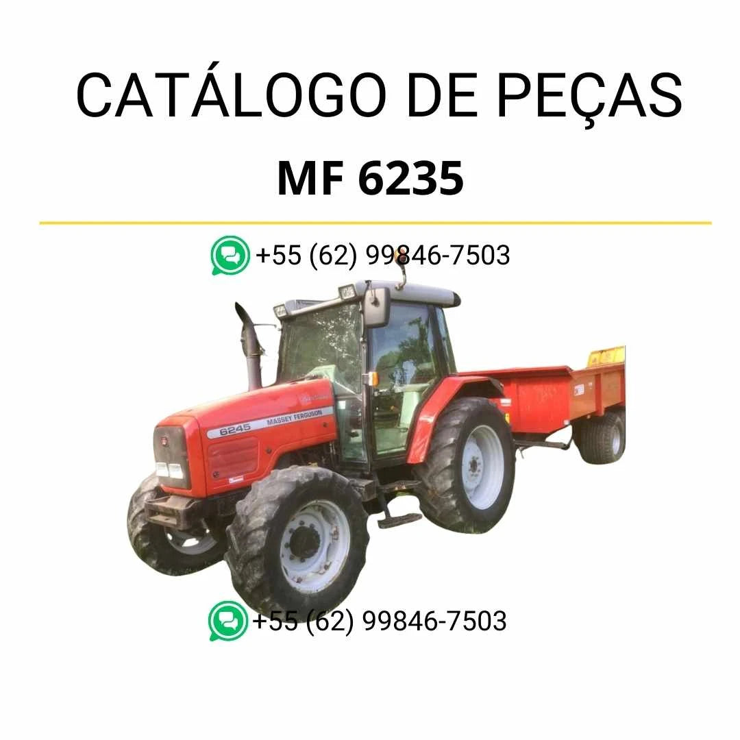 Catálogo de peças Massey Ferguson MF 6235, 6245 e 6255 em PDF com diagramas detalhados e identificação completa dos componentes