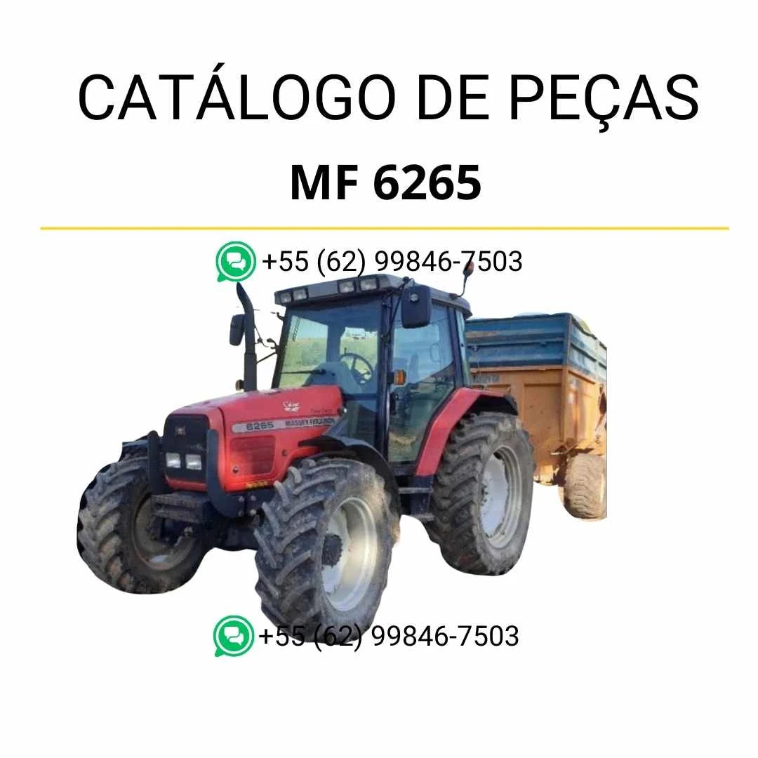 Catálogo de peças Massey Ferguson MF 6265 em PDF com diagramas técnicos e identificação detalhada dos componentes do trator