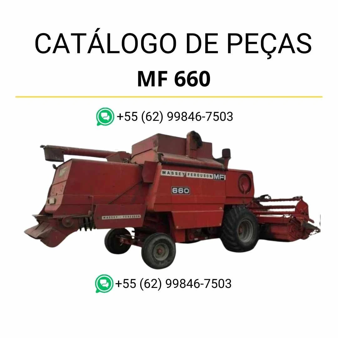 Catálogo de peças Massey Ferguson MF 660 e 665 Combines em PDF com ilustrações técnicas e componentes originais detalhados