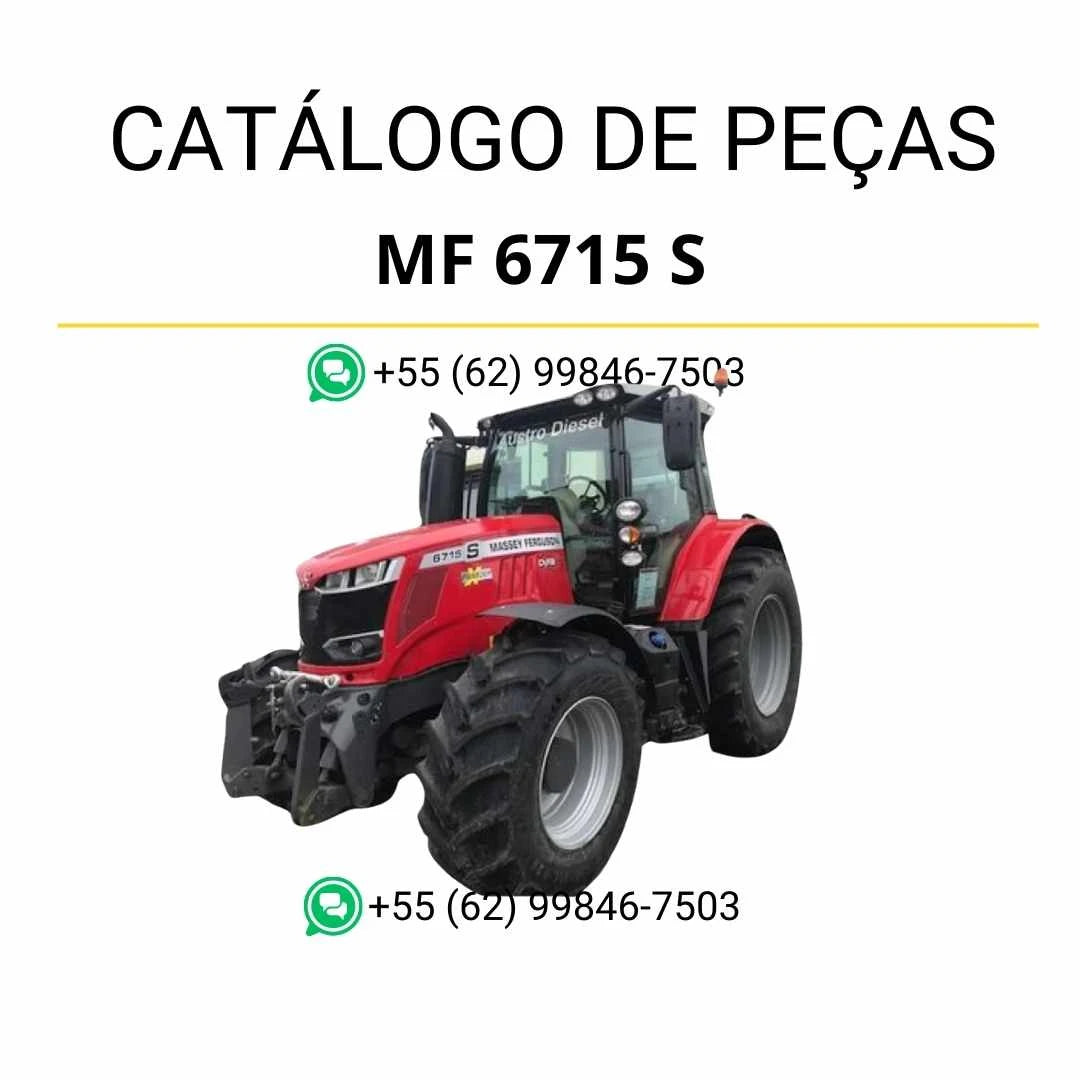 Catálogo de peças Massey Ferguson MF 6715 S Dyna 4 em PDF, com diagramas detalhados e identificação completa dos componentes originais
