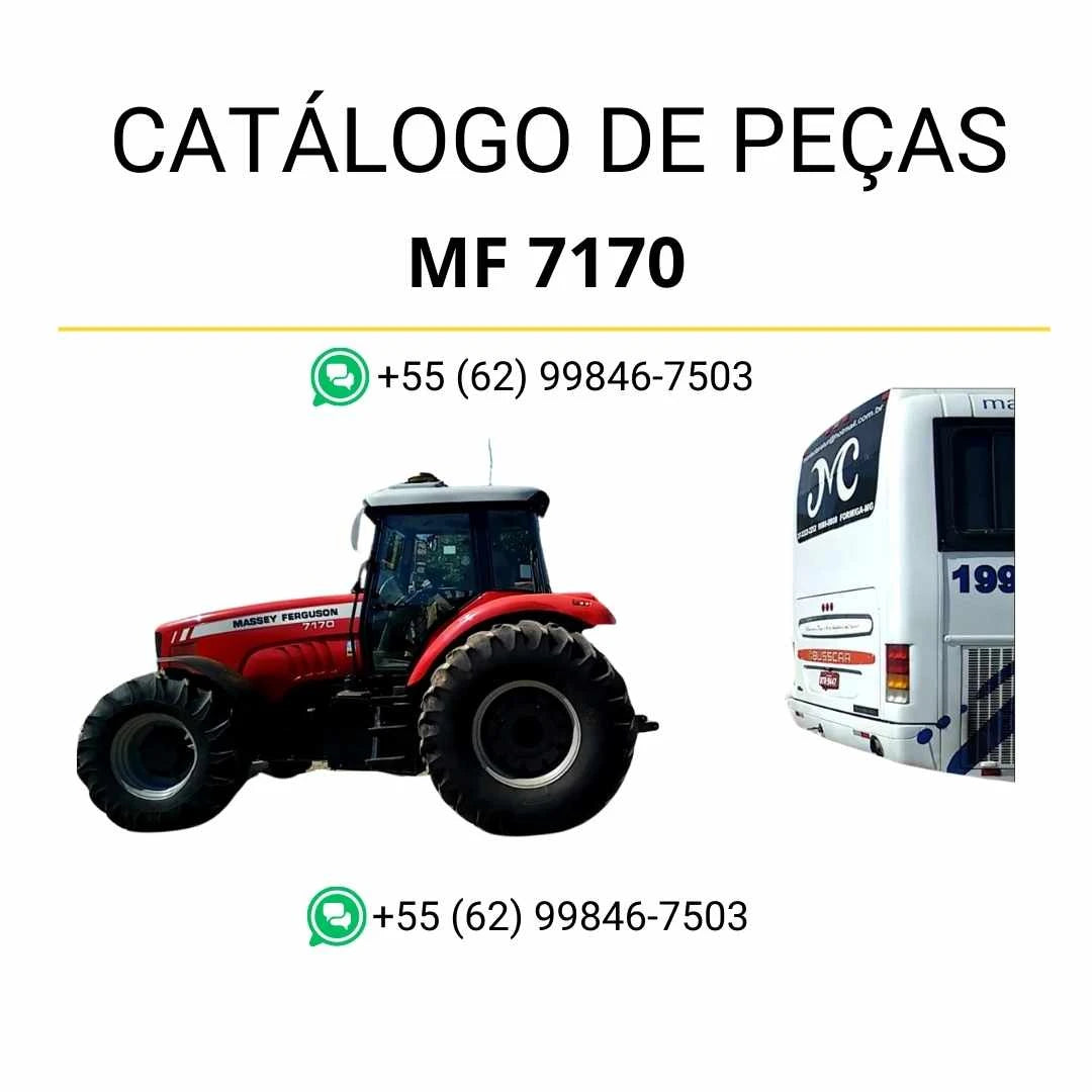 Catálogo de peças PDF Massey Ferguson MF 7170 para trator, com diagramas completos e identificação técnica dos componentes originais.