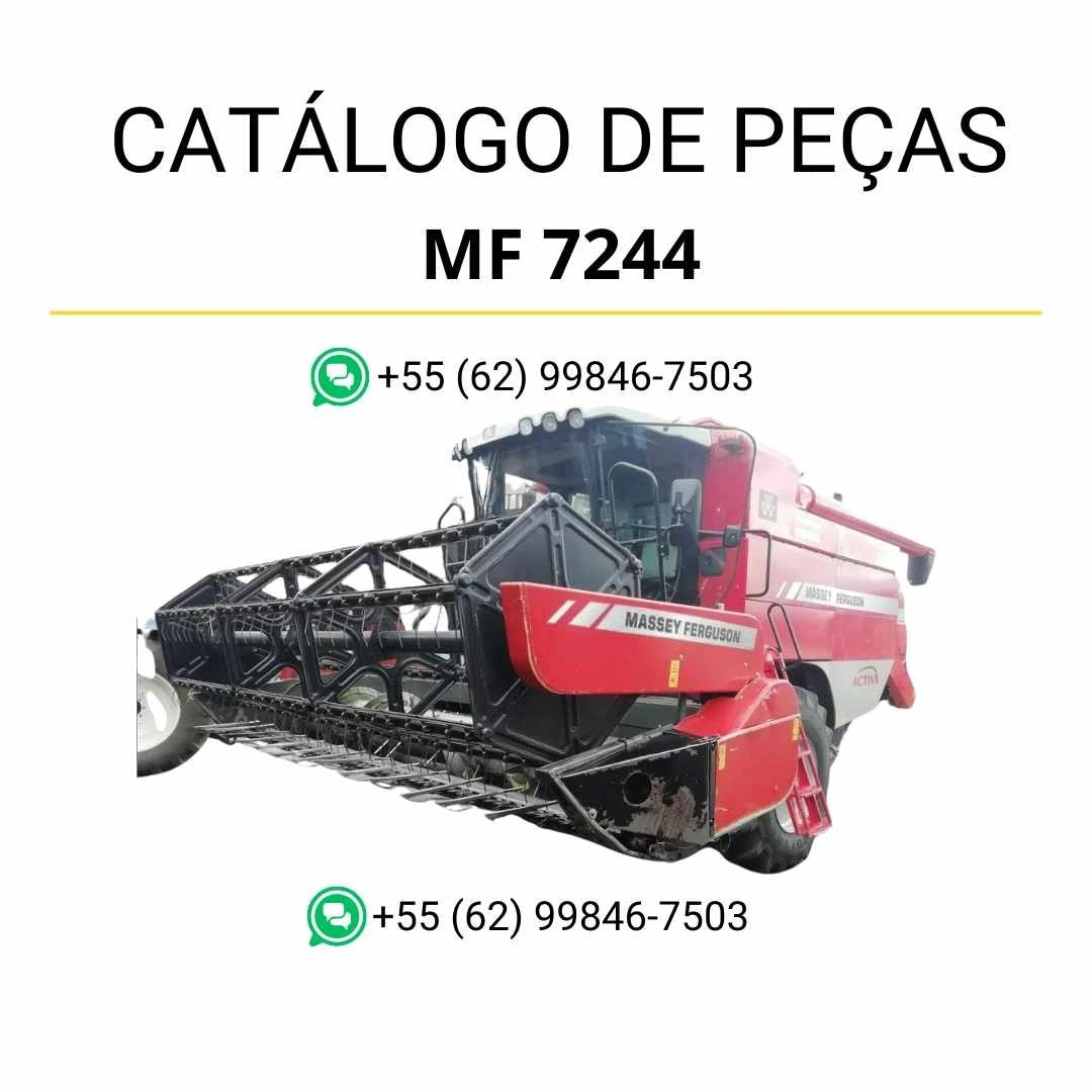 Catálogo de peças PDF Massey Ferguson MF 7244 combine, com diagramas técnicos e identificação detalhada dos componentes da colheitadeira.