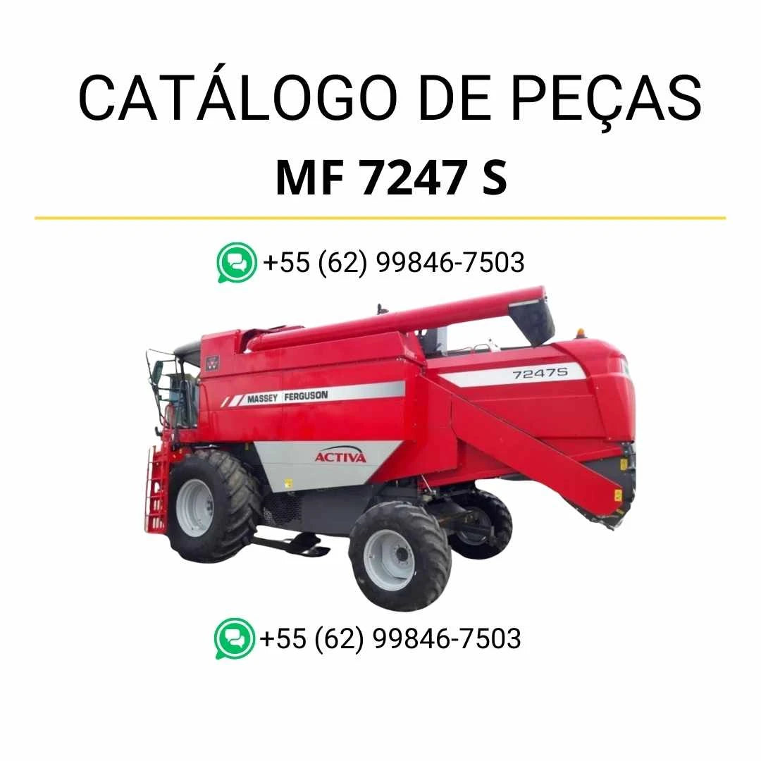 Catálogo de peças PDF Massey Ferguson MF 7247 S combine, com diagramas detalhados e identificação completa dos componentes da colheitadeira.