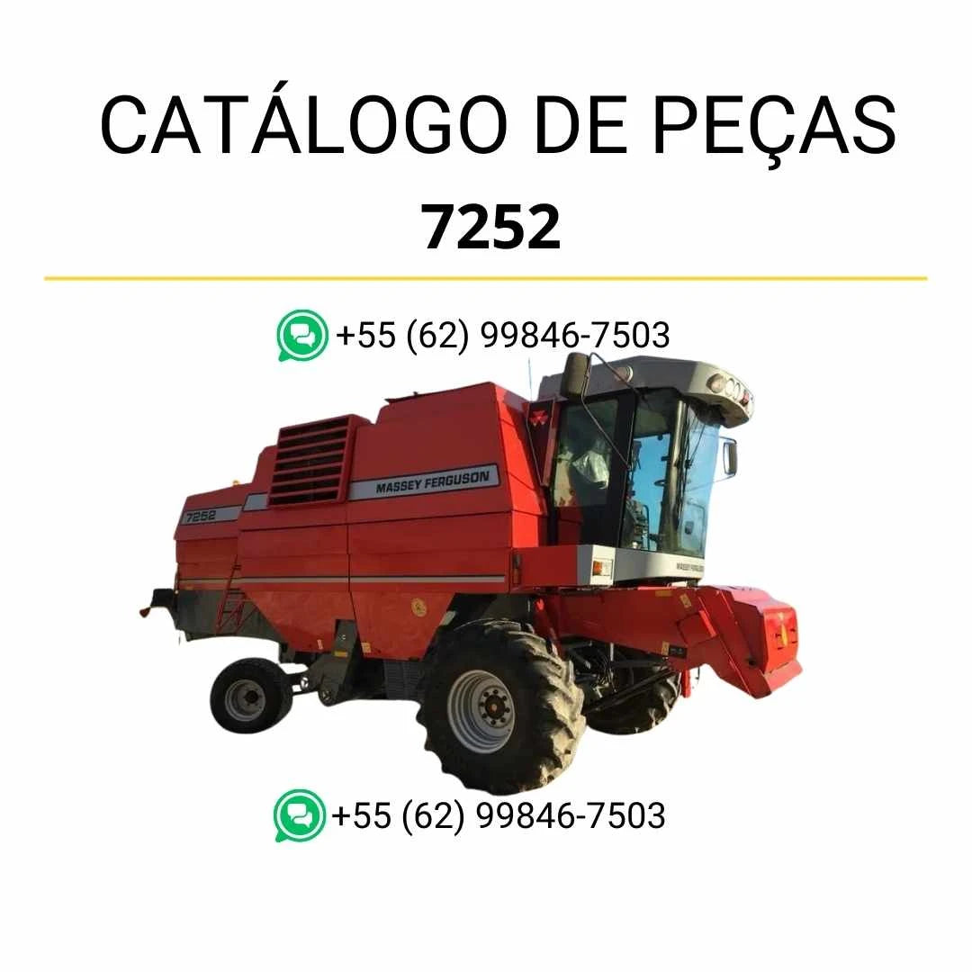 Catálogo de peças PDF Massey Ferguson MF 7250 e 7252 combine, com ilustrações técnicas e identificação completa dos componentes.