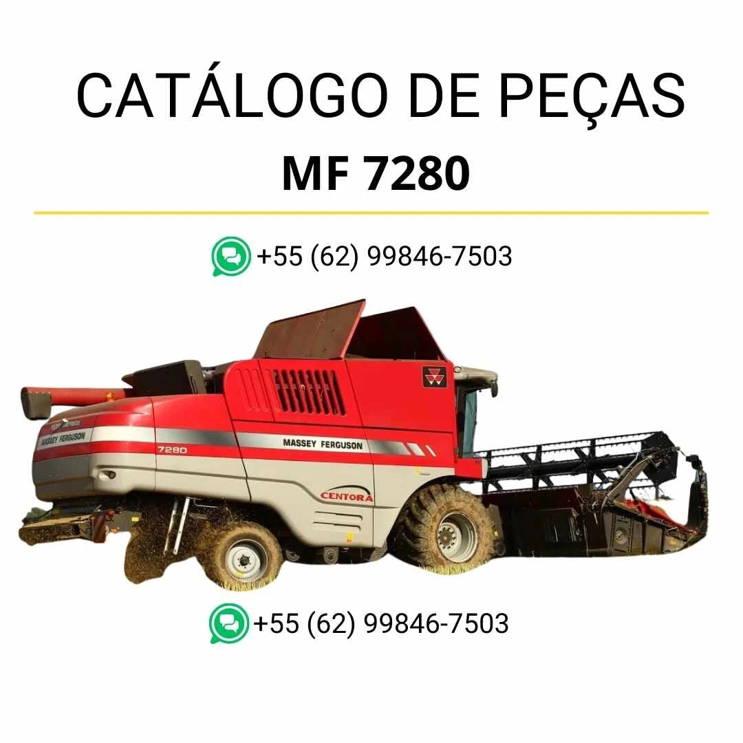 Catálogo de peças PDF Massey Ferguson MF 7280 combine, com ilustrações técnicas e identificação completa de componentes da colheitadeira.