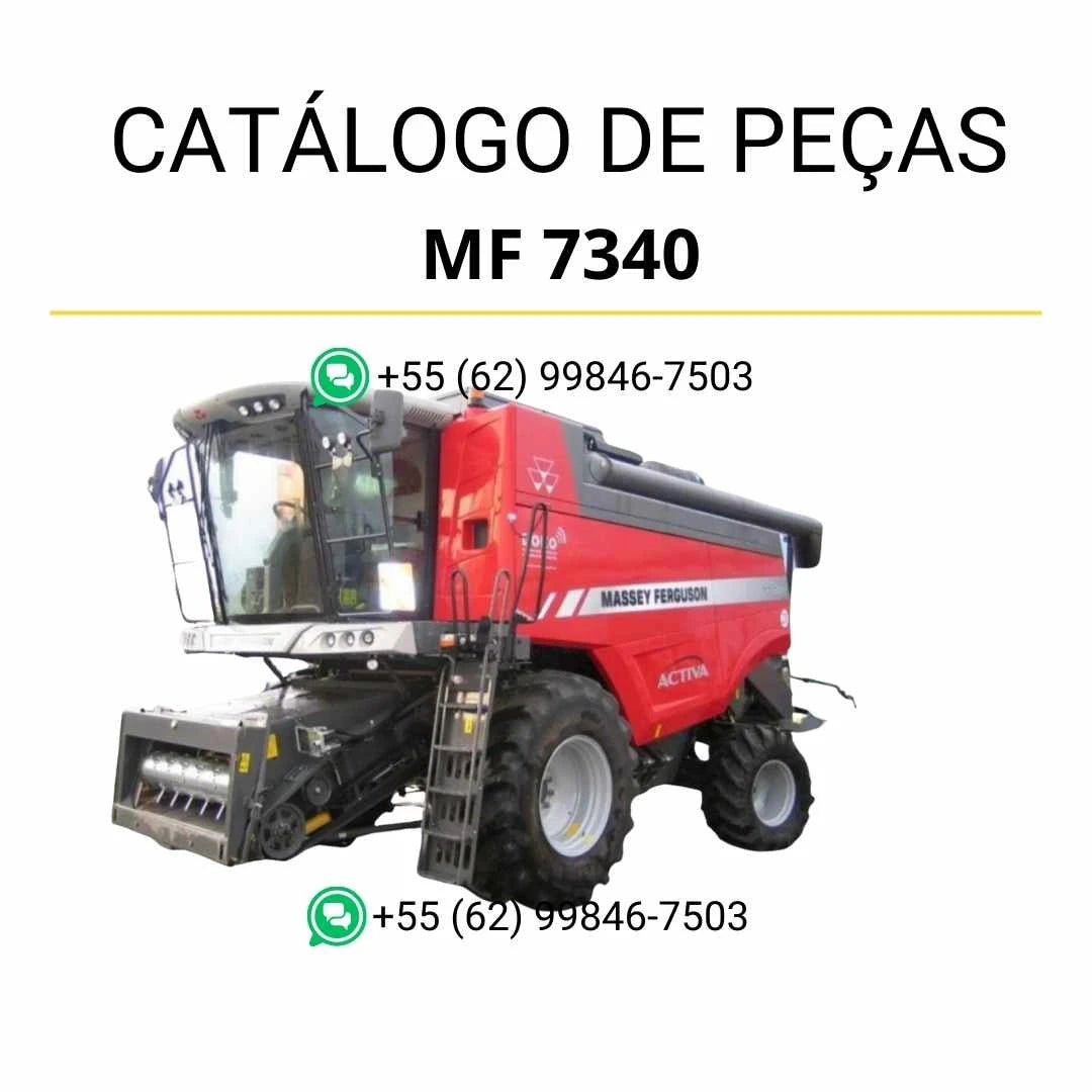 Catálogo de peças PDF Massey Ferguson MF 7340 Activa combine, com diagramas detalhados e identificação completa de componentes mecânicos.