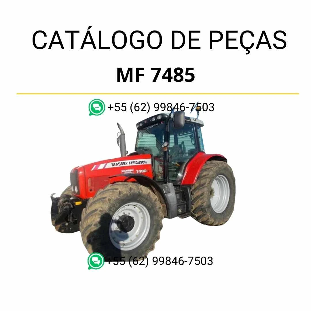 Catálogo de peças PDF Massey Ferguson MF 7485 e MF 7490, com diagramas completos e identificação precisa dos componentes do trator.