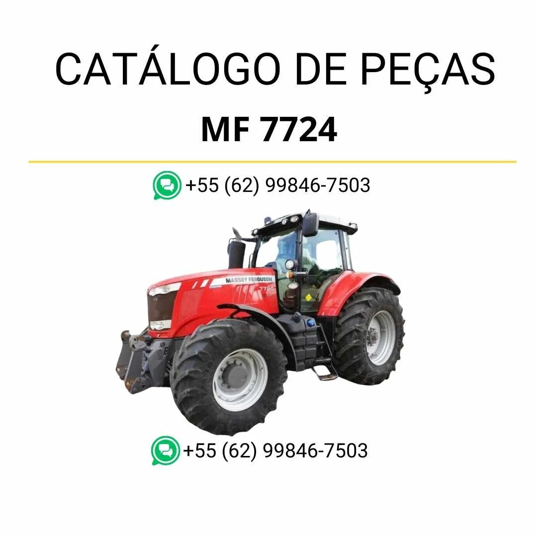 Catálogo de peças PDF Massey Ferguson MF 7724 e 7724S Dyna VT com diagramas detalhados e lista completa de componentes do trator.
