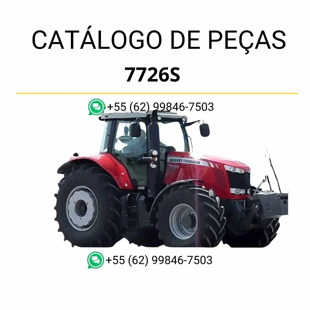 Catálogo de peças PDF Massey Ferguson MF 7726 e 7726S Dyna VT, com ilustrações técnicas e lista completa de componentes do trator.