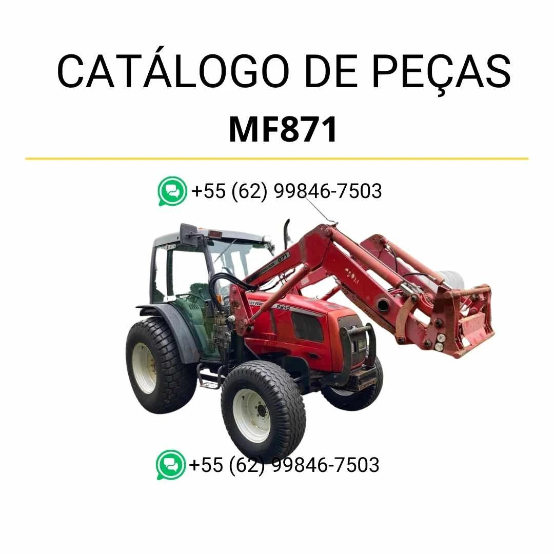 Catálogo de peças Massey Ferguson MF871, MF872, MF873, MF874 e MF875 em PDF com diagramas ilustrados e lista completa de componentes