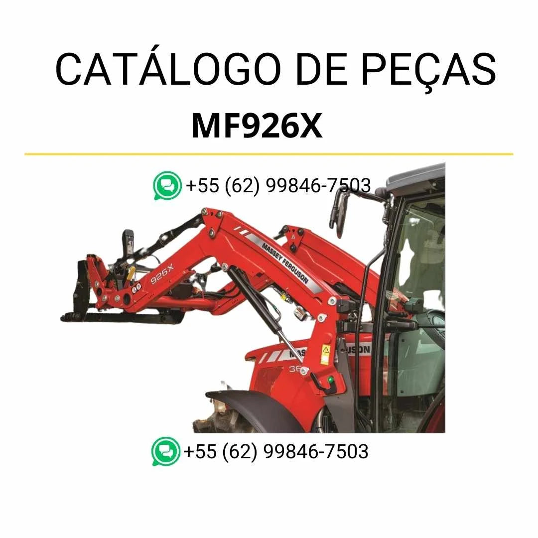 Catálogo de peças Massey Ferguson MF926X em PDF com diagramas técnicos e relação completa dos componentes do carregador
